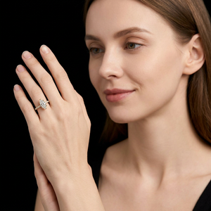 Bague de fiançailles en diamant de laboratoire taille marquise de 1,18 carat, or jaune 18 carats, sertie pavé, faite à la main, pour mariage et fête, plaqué or - Product Image 1