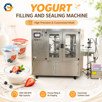 Machine de remplissage automatique rotative pour pots de yaourt, miel et gelée, et machine d'emballage par thermoscellage avec écran de protection de sécurité