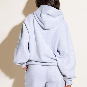 Sweat-shirt et pantalon de survêtement en molleton grande taille personnalisés avec logo OEM pour femmes, vêtements de sport pour l'entraînement et le fitness - Product Image 2