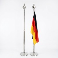 Yiji Mât de drapeau télescopique en acier inoxydable pour drapeaux nationaux, design à pointe conique, sur pied, pour le Moyen-Orient, pour l'exportation