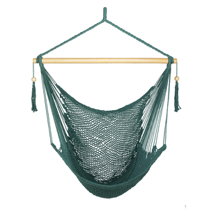 Indoor/Outdoor Caribbean Hanging <b>Hammock</b> Chair Swing Soft-Spun Polyester Rope 300 Pound Capacity Swing Large Macrame Chair - Product Image 3