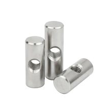 Écrou cylindrique en acier inoxydable 304/316 A2-70 A4-80, goujon croisé, écrou à insérer long pour meubles en bois, avec verrouillage intégré