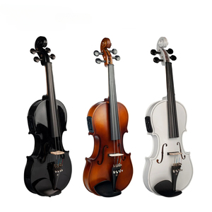NAOMI Jeu de violon acoustique avec installation EQ Solidwood 4/4 Fiddle avec archet en bois du Brésil + câble audio + colophane + étui pour violon - Product Image 1