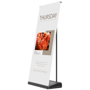 Support de bannière rétractable robuste de 6 kg résistant au vent, support d'affichage enroulable extérieur en aluminium <span class=keywords><strong>pour</strong></span> salon professionnel et exposition - Product Image 6