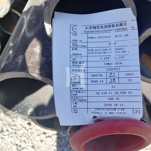 Tubería de acero al carbono API A53 Estándar ASTM 12m Longitud ISO9001 Certificado con soldadura laminada en caliente y servicios de procesamiento de corte - Product Image 4