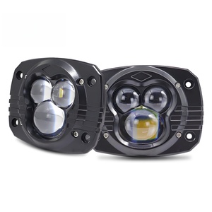Faro Delantero LED de 3 Pulgadas para Motocicleta, Doble Color Blanco y Amarillo, Sistemas de Iluminación Automática, Luz Alta y Baja, 3 Lentes, Luces Auxiliares para Moto - Product Image 1