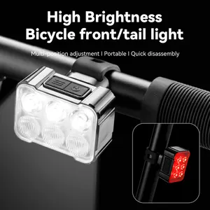 Aluminum +PC 180 Lumen 800mAh Waterproof LED Tcombination Bicycle light