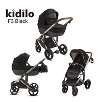 Kidilo Poussette pour bébé pliable et légère pour les nouveau-nés Paysage haut pouvant s'asseoir et s'allonger pour les enfants transfrontaliers avec deux sièges