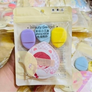 Esponja de maquillaje Shangmeier con forma de lágrima, esponja natural para uso en seco y húmedo, aplicador de base. - Product Image 1