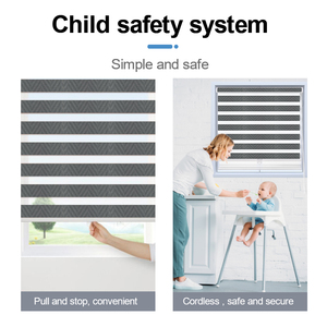 Meccanismo <span class=keywords><strong>a</strong></span> batteria per bambini grigio grigio zebra tende <span class=keywords><strong>a</strong></span> doppio <span class=keywords><strong>rullo</strong></span> per finestre - Product Image 3