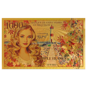 Billete de Banco de Oro de la Banca de San Pierre y Miquelón, Billete de Plástico Coleccionable Colorido, Recuerdo - Product Image 4