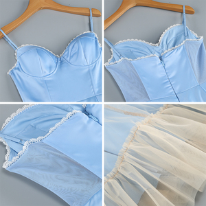 <span class=keywords><strong>Abito</strong></span> <span class=keywords><strong>Midi</strong></span> da Donna Casual con Spalline Sottili, Linea ad A, in Poliestere Stampato, Fluido, per Feste, Serate, Senza Schienale, Elegante, per Ospiti di Matrimonio - Product Image 3