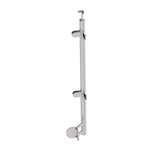 Poteau d'angle rond pour main courante - Avec pince à verre et support de rail - Fixation latérale pour balcon et <span class=keywords><strong>escalier</strong></span> extérieur - Product Image 2