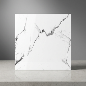 Carrara 600x600mm Glossy Polished Porcelain Tiles White Marble Effect Interior Floor Design 60x60cm - Product Image 5