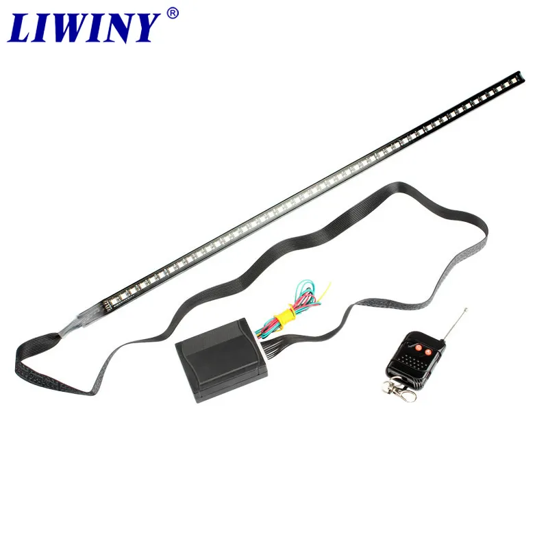 Liwiny lampu sorot mobil 7 warna, Kit lampu sorot pengendara malam 5050 48LED Rgb + remote