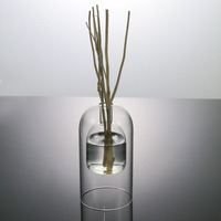 Bouteille diffuseur à double paroi vide transparente en verre borosilicate pour diffuseur de parfum et d'aromathérapie pour la maison