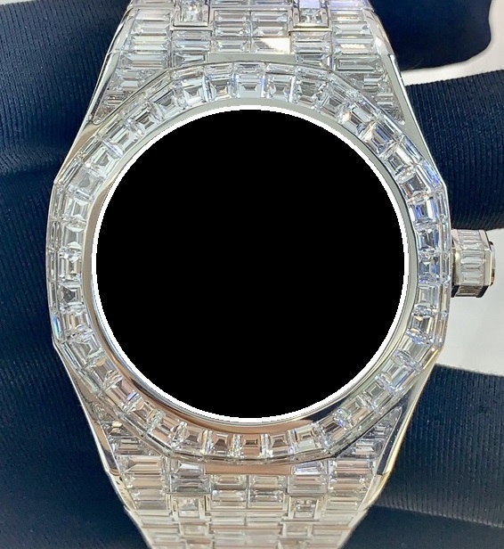NH35 Watch Case 41mm - 18K Gold  /Stainless Steel with Diamond Bezel, Compatible with Seiko Mod & ETA 2824 Movements