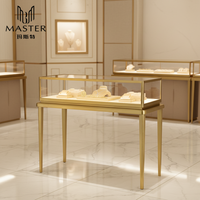 Vitrine de comptoir en verre haut de gamme MASTER, vitrine de luxe avec éclairage LED, élégante vitrine en verre pour l'affichage de bijoux