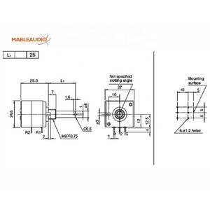 MAPT0045 <span class=keywords><strong>ALPS</strong></span> TYPE27 50KA โพเทนชิโอมิเตอร์แบบฟิล์มคาร์บอนแกนเหล็ก ความคลาดเคลื่อน 5% สำหรับเครื่องขยายเสียง - Product Image 4