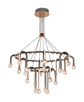 Lustre en forme de boule de cristal - Style minimaliste moderne - LED à intensité variable - Taille moyenne - Garantie de 3 ans - Pour salon