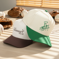 Casquettes de baseball personnalisées à deux tons en coton 100% beige de haute qualité, brodées, pour hommes, vente chaude