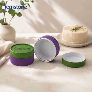 Premium Round Cardboard Cylinder <b>Box</b> Bakery Shop Specialty Cake Paper Tube for Individual Dessert Cheesecake Packaging - Product Image 1
