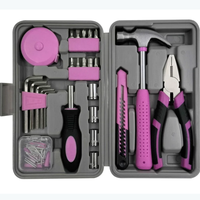 Kit d'outils Peaktop rose pour femmes-Petit ensemble d'outils ménagers de bricolage de base pour femmes
