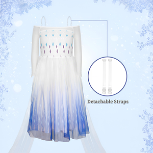 Girls Snow Princess Halloween Cosplay <strong>Dress</strong> up Costume Includes Accessories and Skirts - Product Image 5