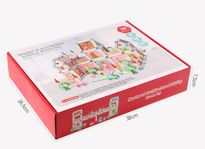 Mano grande en mano pequeña, juguetes coloridos para niños, rompecabezas de bloques de construcción, modelo de mosaico de madera, casa ensamblada - Product Image 5