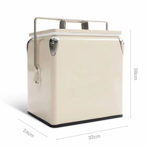 Top Quality 13-17L Custom Vintage Picnic Beach Camping Metal <b>Ice</b> <b>Cooler</b> Portable Retro <b>Cooler</b> <b>Box</b> - Product Image 3