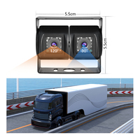 Sistema de Cámara de Visión Trasera AHD 1080P de Doble Lente 230 °   Cámara Trasera para Vehículos Comerciales, Ultra Gran Angular, Impermeable, con Doble Lente