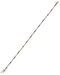 LOZRUNVE 925 Plata oro multicolor Arco Iris piedra CZ eternidad pulsera de tenis - Product Image 4