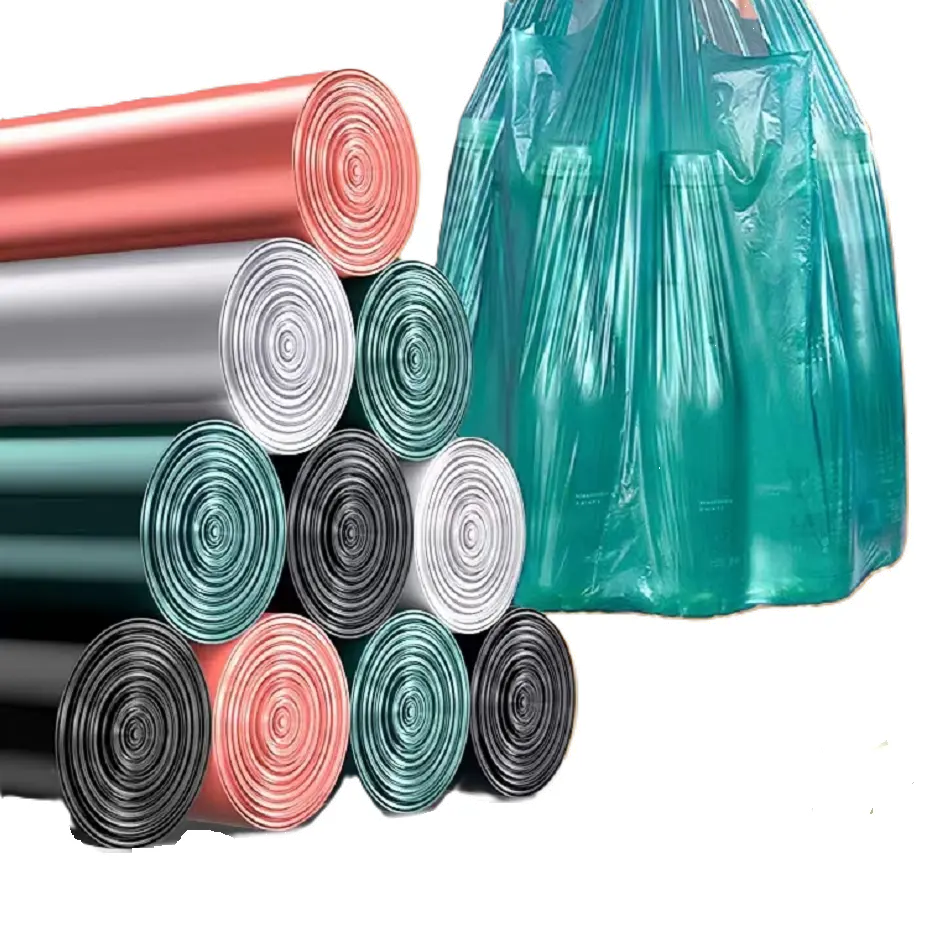 Sacchetto di immondizia in acciaio portatile per cucina dormitorio tipo gilet di grandi dimensioni sacchetto di plastica con acciaio addensato in vari colori