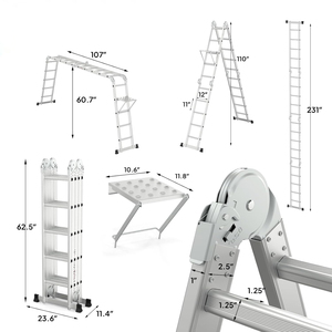 Tăng Thang gấp thang đa mục đích nhôm mở rộng 7 trong <span class=keywords><strong>1</strong></span> bước kết hợp nhiệm vụ nặng nề En 131 tiêu chuẩn <span class=keywords><strong>8</strong></span> bước - Product Image 6