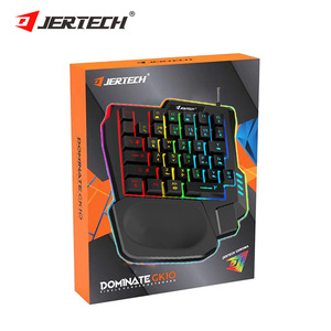 <span class=keywords><strong>Clavier</strong></span> de jeu ergonomique à une <span class=keywords><strong>main</strong></span> JERTECH GK10 avec connecteurs filaires, éclairage RGB, petit <span class=keywords><strong>clavier</strong></span> filaire avec repose-poignet gauche, rétroéclairage LED - Product Image 5