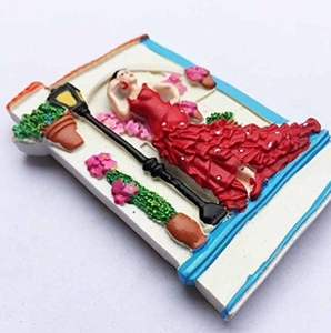 3D Flamenco Bailarina Estilo Español Resina Refrigerador Imán Recuerdo Turístico. Decoración del hogar y la cocina Pegatinas magnéticas Artesanías de resina - Product Image 5