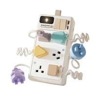 Jouet d'insertion de multiprise électrique Montessori pour tout-petits, activité de correspondance géométrique, planche d'activités avec lumière et son