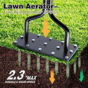 Aérateur de pelouse manuel à pointes en acier au carbone thermolaqué, profondeur de piquage 2 mm, 8 cm, logo personnalisable, pour l'aération du gazon et l'entretien des jardins - Product Image 6