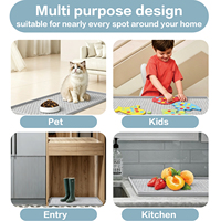 Tapis de protection en silicone pour armoire de cuisine avec rebords surélevés, sous évier, pour éviter les gouttes, doublure imperméable pour base d'armoire de cuisine