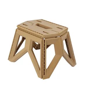 Estilo japonês portátil ao ar livre Folding Stool High Load-Bearing Reforçado PP Plastic Triangle StoolFor Outdoor Camping Picnic