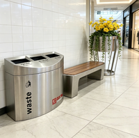 Jardinière Moderne Grande en Acier Inoxydable, Pot de Fleurs Métallique Robuste et Résistant aux Intempéries pour Décoration de Jardin Commercial Extérieur