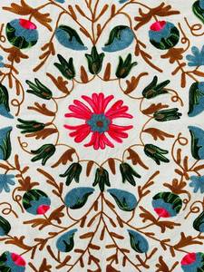 Traditional Cotton Suzani <b>Throw</b> Hand Embroidered Bedsheet <b>Bed</b> <b>Cover</b> Uzbek Textile Colorful Wall Decor - Product Image 3
