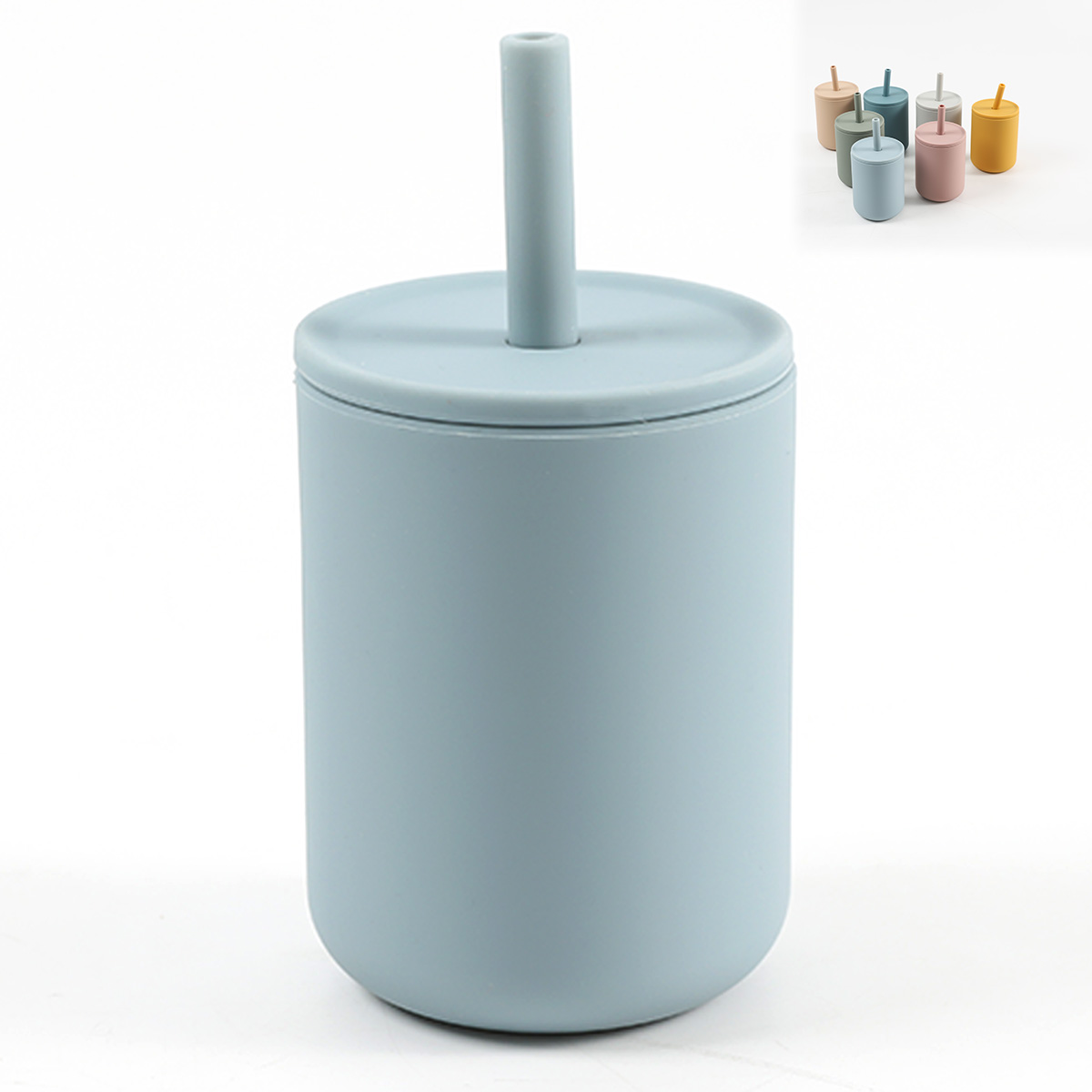 kids silicone straw cup