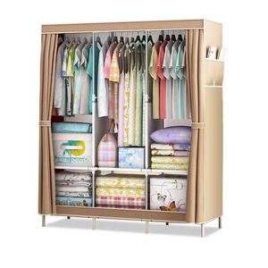 <strong>Cheap</strong> Non-Woven Fabric <strong>Wardrobe</strong> Easy to Assemble <strong>White</strong> Color <strong>Wardrobe</strong> Modern - Product Image 2