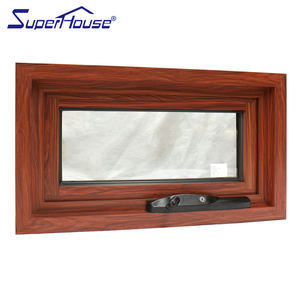 Para Superhouse Ventana de toldo de ventilación de apertura superior de madera marrón con cerradura de manija negra Otras ventanas Categoría de producto - Product Image 5