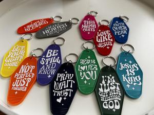 <b>Custom</b> Promotional Blank Silk Screen Acrylic Material <b>Key</b> Tags Plastic Vintage Motel Room Hotel Keychain for Logo Printing - Product Image 6