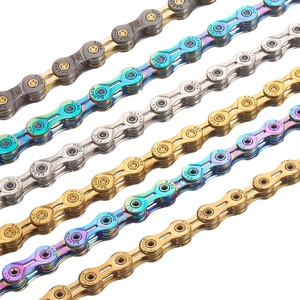 <span class=keywords><strong>Cadena</strong></span> de bicicleta de 9 velocidades SUMC, plata, oro, medio/hueco completo, ultraligera, 116L, 9 s, <span class=keywords><strong>9V</strong></span>, piezas de cadenas de bicicleta de carretera de montaña para Shimano Sram - Product Image 1