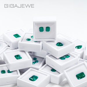 <span class=keywords><strong>Smeraldo</strong></span> Colombiano Idrotermale Sintetico GIGAJEWE, Pietra Sciolta Ovale Cabochon a Fondo Piatto, Verde, per Creazione Gioielli - Product Image 5
