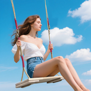 Columpio de madera de pino para niños, equipo de juegos para interiores y exteriores, capacidad de carga de 80 kg, unisex, de 2 a 4 años, color rojo - Product Image 3