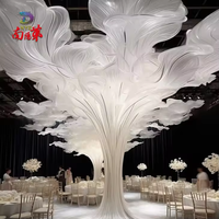 Fleurs géantes en soie de luxe décoration de scène de mariage d'hôtel pour la cérémonie de fiançailles installation artistique décor floral accessoires de mariage